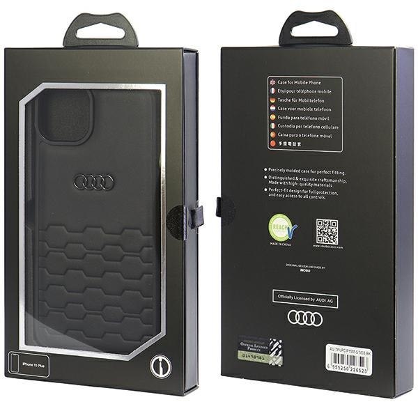 Audi GT Synthetic Leather iPhone 15 Plus 6.7" czarny/black hardcase